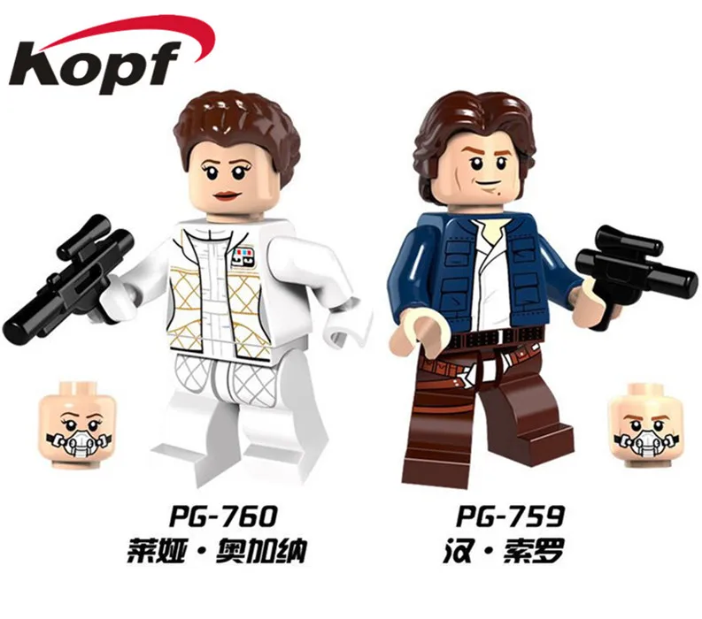 

Single Sale Han Solo Princess Leia Yoda Luke Skywalker Building Blocks Figures Action Model Children Gift Toys PG759 PG760
