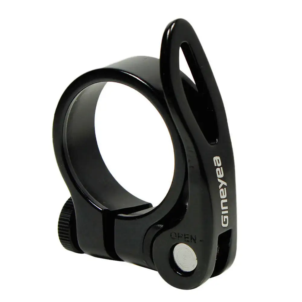 Road Bike MTB Seat Post Clamp Cycling Saddle Quick Release Alloy 34.9mm - Цвет: black