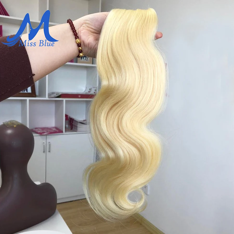 Missblue Бразильский объемная волна волос блондинка человеческие волосы Weave Связки 613 цвет полный 3 4 шт. remy химическое наращивание волос 30 32 34 дюймов