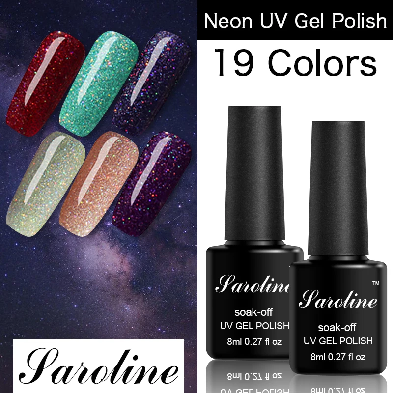 

Saroline 3 Bottle Neon UV Gel Nail Polish Set Enamel French Semi-permanently Soak Off UV Gel Polish Hybrid Lucky Gel Varnishes