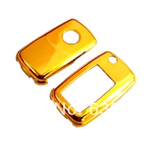 Золотой хромированный чехол с дистанционным управлением для VW Golf, jetta, Polo Passat