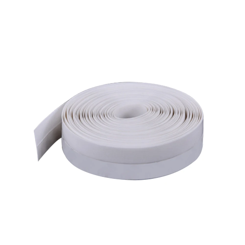 1 рулон силиконовой резины для ванной стены уплотнительная лента для Водонепроницаемый самоклеющаяся лента Кухня раковины края уплотнительная лента - Цвет: Белый