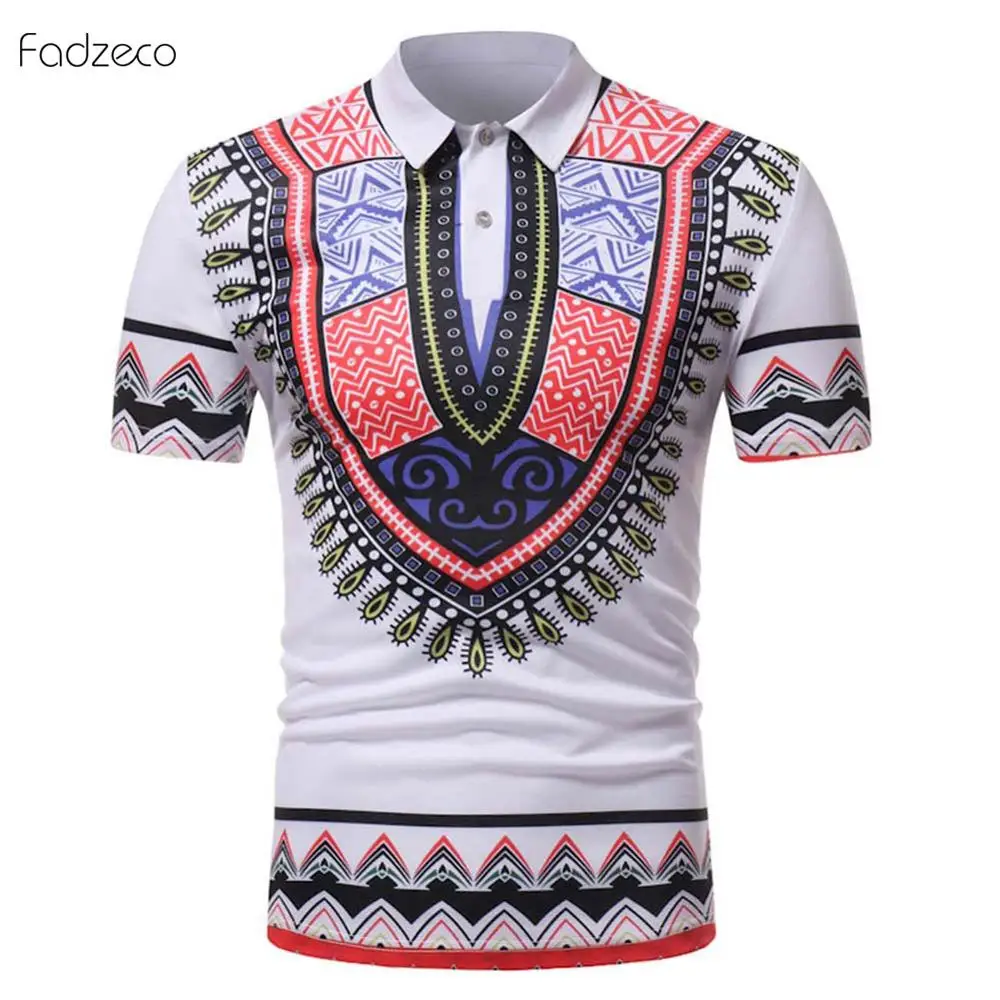 Fadzeco африканская мужская одежда 2019 новый дизайн Дашики Этнический узор футболка