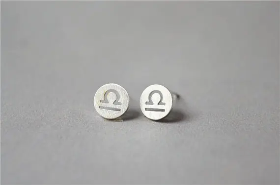 1Pair Libra Earrings Signs 12 Zodiac 