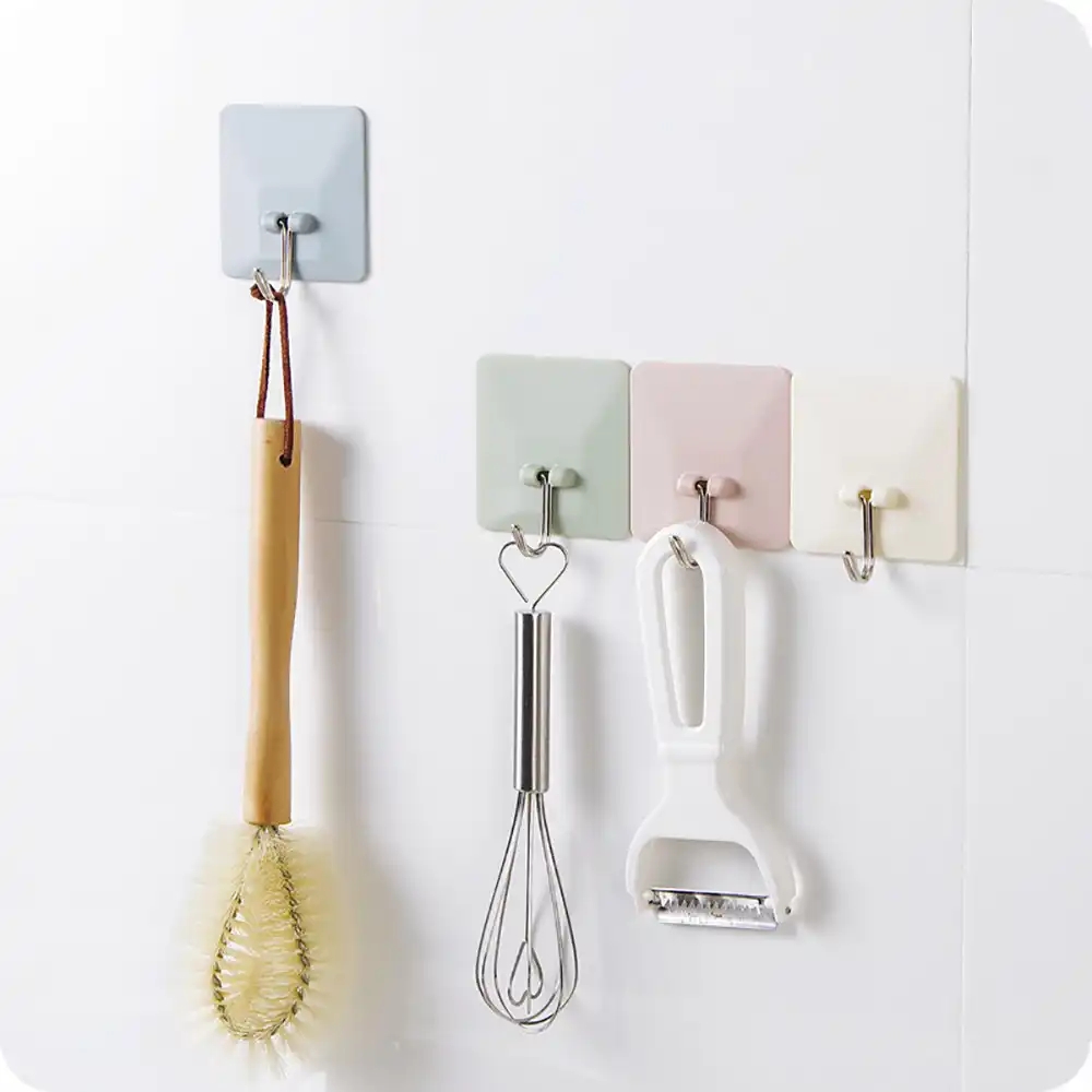 Ishowtienda 1pcs Adhesive Hooks Strong Sticky Kitchen Hooks