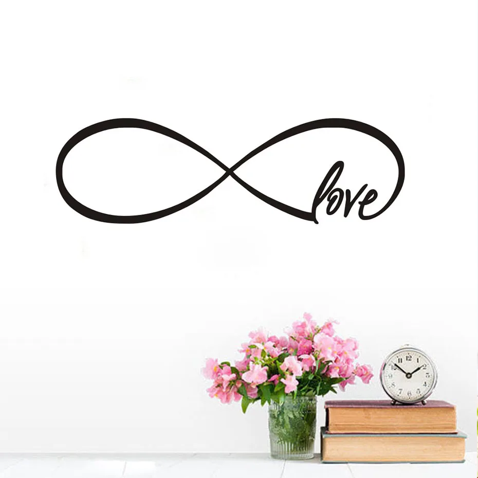 Personalisierte Unendlichkeitssymbol Liebe Schlafzimmer Wandtattoos Zitate Vinyl Wandaufkleber Schmetterlinge Removable Quote Tapete Aufkleber in