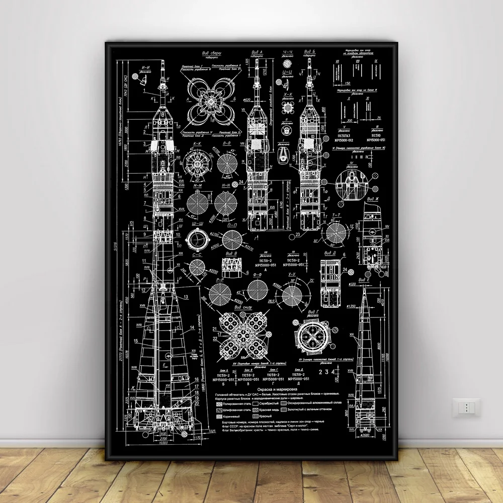 

Les Plans De Soyouz Art Silk Poster Home Decor 12x18 24x36inch