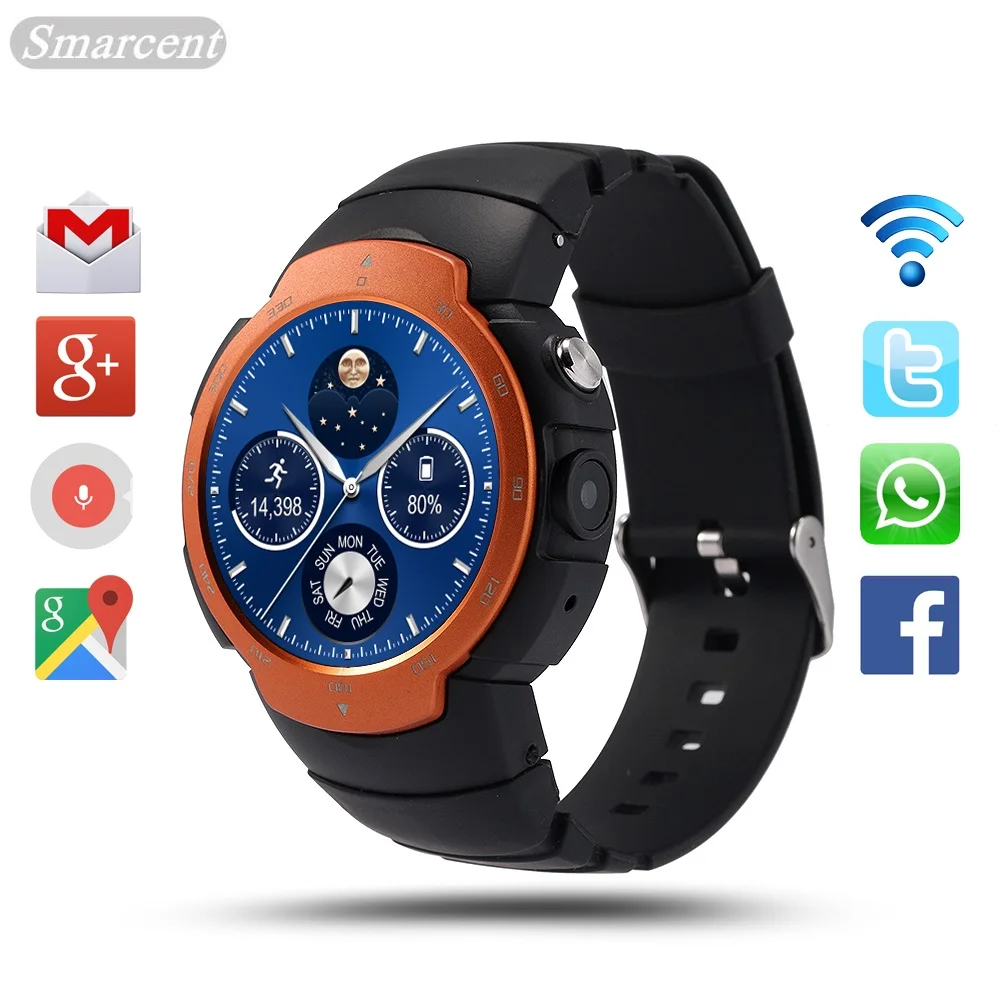  Top LEM3 3G wifi Smart Watch phone Android 5.1 OS MTK6580 Quad Core smartwatch phone Support google