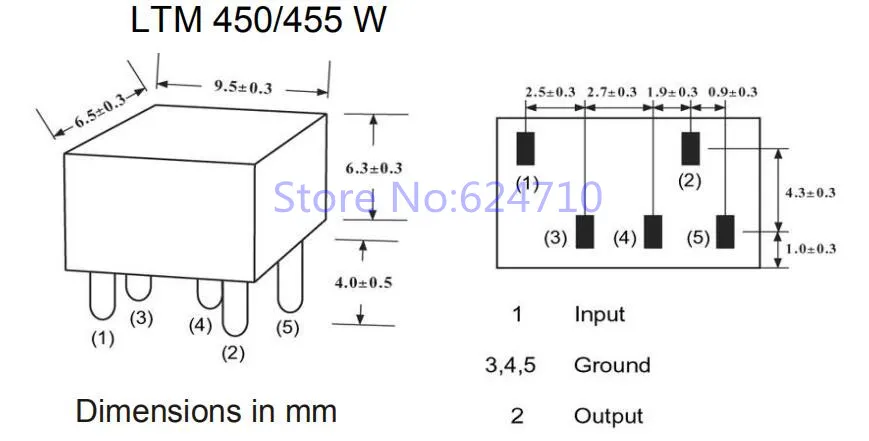 LTM455HW LTM 455HW 455HW 455H 455 LTM455H 2+ 3 знака после 5Pin DIP-5 455 кГц