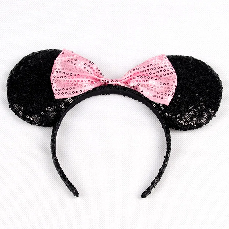 Микки Минни ободок для волос с украшением в виде мыши блестящие уши Микки повязка на голову заколки-бантики для волос для женщин день рождения - Цвет: 3