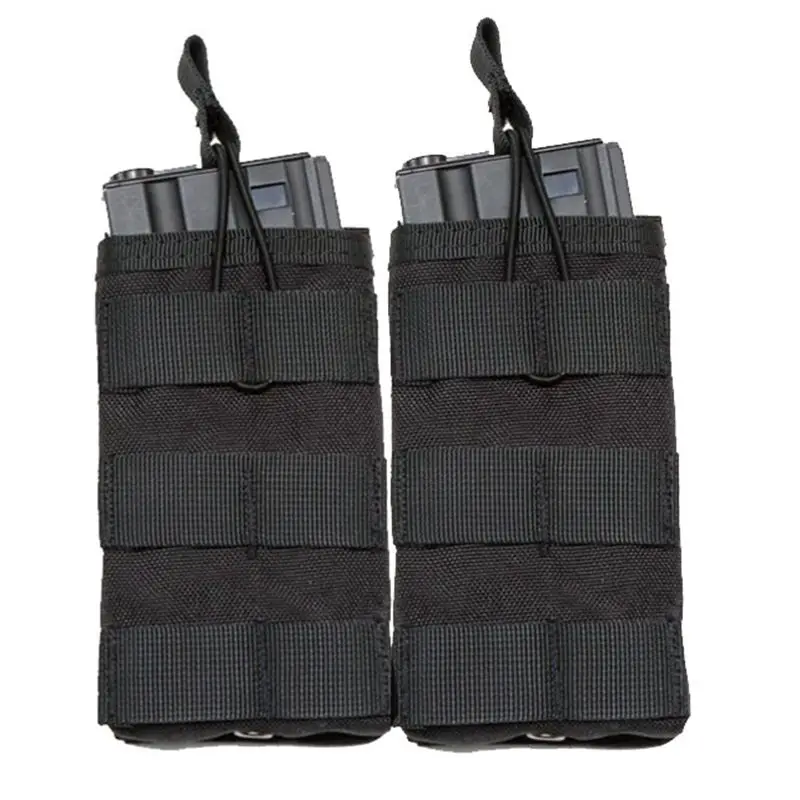 Одиночный/двойной/тройной Открытый Топ подсумок быстро AK AR M4 FAMAS Mag военная сумка для пейнтбола страйкбол - Цвет: double black