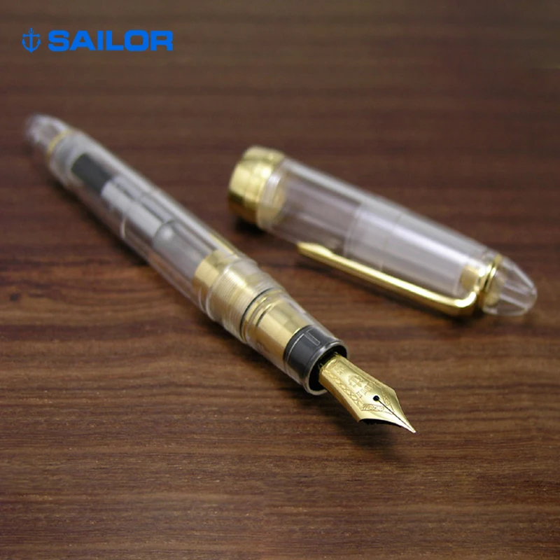 

Sailor Japan 21K gold nib fountain pen large transparent golden edition