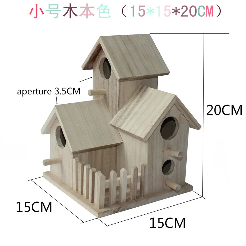 Outdoor bird anti-corrosion wooden bird house breeding box garden parrot bird nest carrying case bird cage feeder  ZP626943