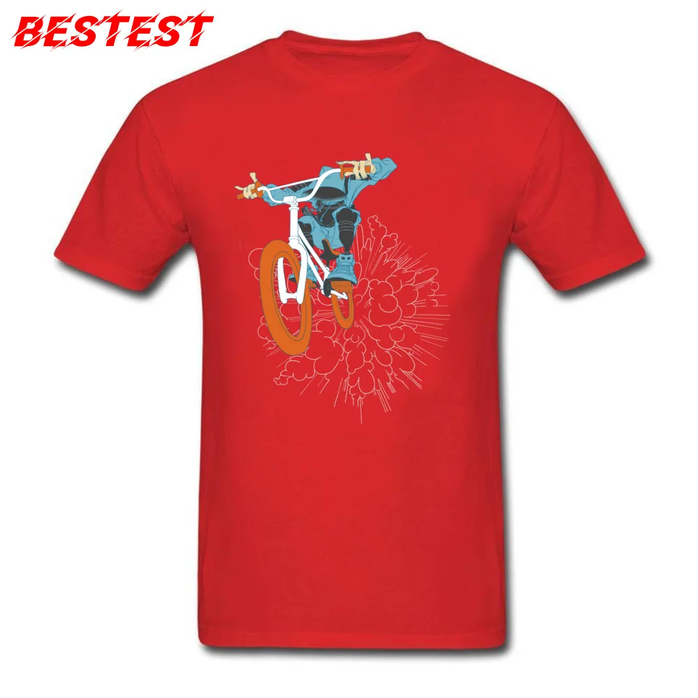 Group T-shirts New Arrival O-Neck bushi bmx bike illustration samurai 100% Cotton Men Tops Shirts Printing Short Sleeve T-shirts bushi bmx bike illustration samurai red