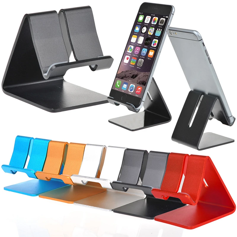 Universal Aluminum Metal Mobile Phone Tablet Desk Holder Stand for iPhone 7 / 7 Plus 6s 6 5s 5 Cellphone for Kindle Ebook
