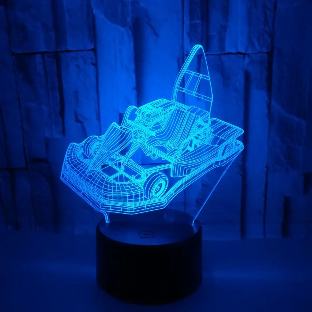 New Karting Car Desk Lamp Colorful Custom 3D Small Night ...