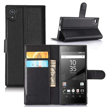 

10pcs/lot free shipping Litchi Grain wallet leather Case For Sony X/XA/X Performance/XA Ultra/XZ/X Compact C5/C5 Ultra