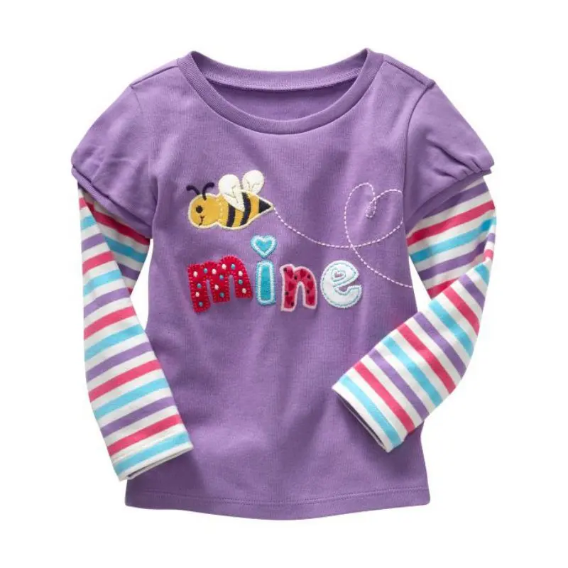 Fashion Spring Cotton Kids Girls T Shirt Soft Long Sleeve Printed Shirts Infant Baby Blouse font