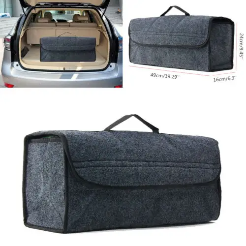  Grey Large Anti Slip Car Trunk Boot Storage Organiser Case Tool Bag Holder UK - 33013721292