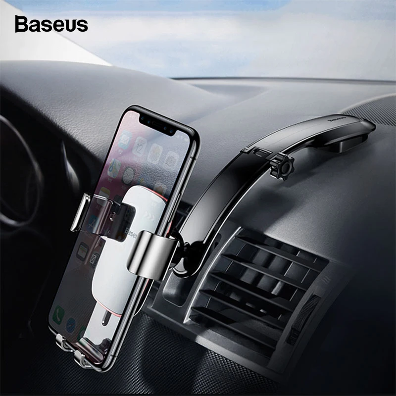 Baseus Universal Car Phone Holder For iPhone X 8 7 Samsung S9 S8 Xiaomi Mount Holder Gravity Metal Plate Cell Phone Holder Stand