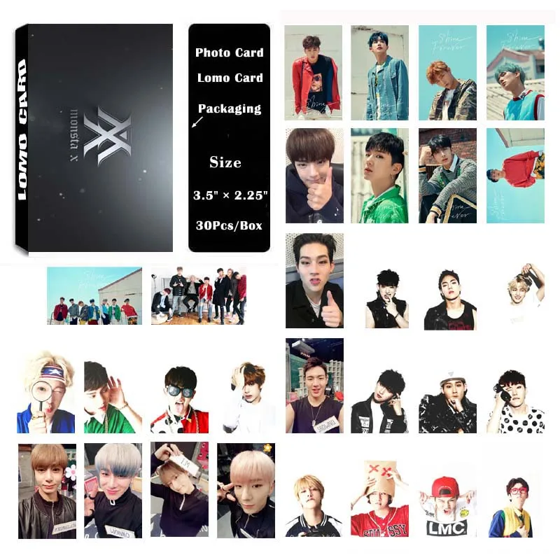 

YANZIXG KPOP MONSTA X Album Self Made Paper Lomo Card Photo Card Poster HD Photocard Fans Gift Collection