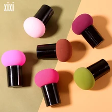 1PC makeup powder puff with cover round muchroom shape wet dry use bigger in water face foundation bb sponge puff AC093