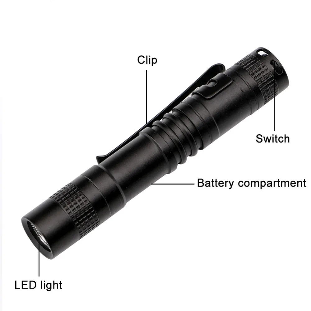 Мини-ручка светильник XPE-Q5 светодиодный флэш-светильник фонарь обнимает Карманный светильник 1 переключатель режимов Открытый походный светильник 1* AAA батарея lanterna