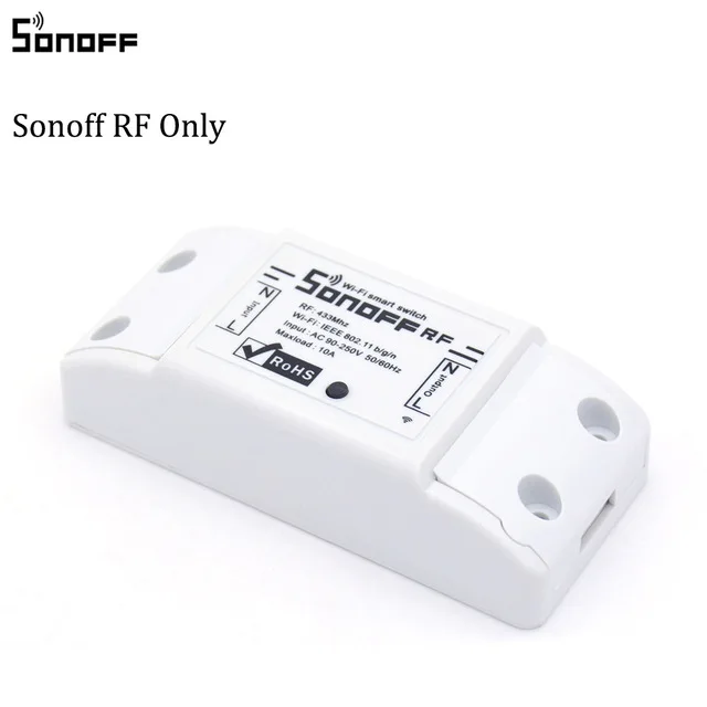 1 шт Sonoff Wi-Fi модуль коммутатора, Беспроводной удаленного Управление 433 МГц умный дом переключатель, умный дом Wi-Fi Модуль Автоматизации 90 V-250 V 10A - Комплект: sonoff rf