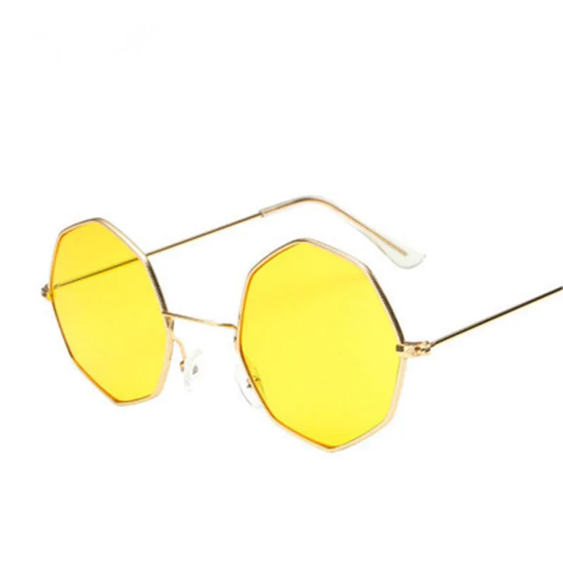 

Octagon Yellow Red Round Sun Glasses for Women Mirror Retro Luxury Oval Small Sunglasses Women Brand Designer Oculos De Sol