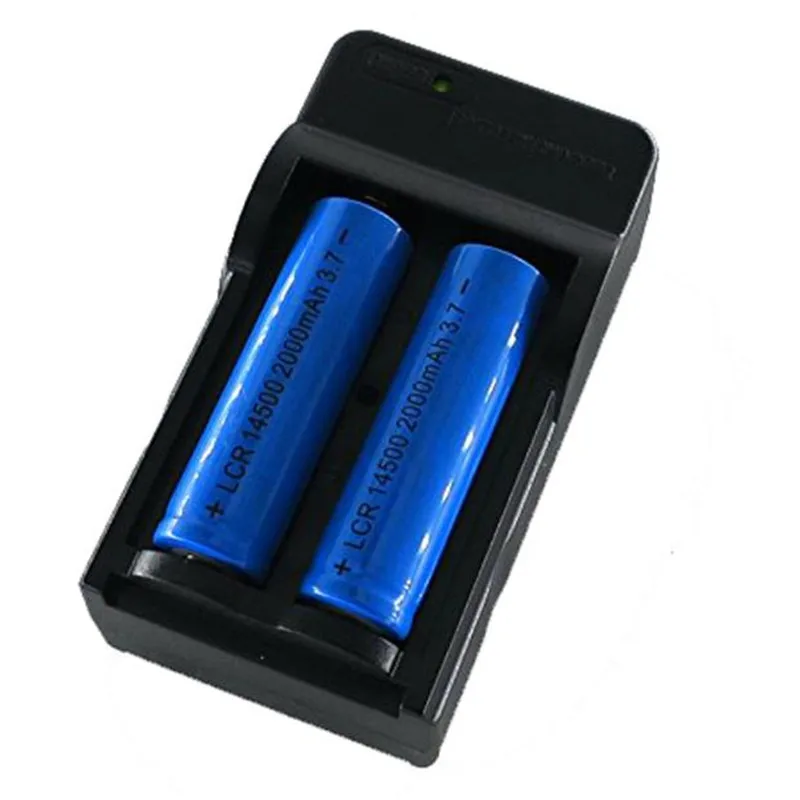 CD 2x 2000mAh 14500 Bicycle Lights Rechargeable Li ion Battery For font b LED b font