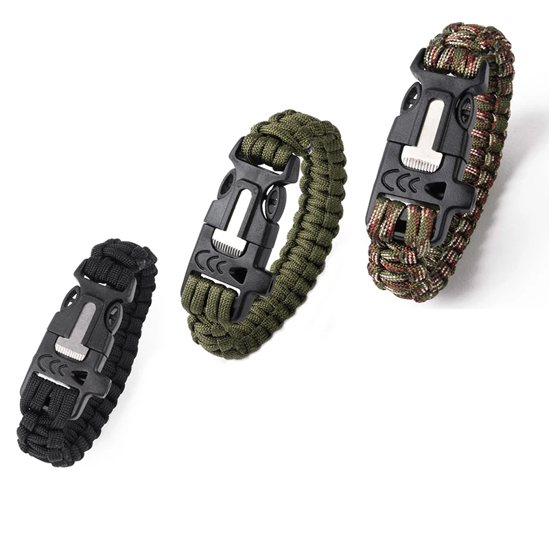 Braided Bracelet Men Multi function Paracord Survival Bracelet Outdoor