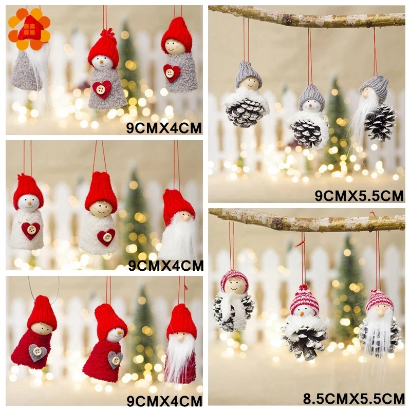 

3PCS/Set Lovely Christmas Pendants Ornaments DIY Dolls Kid Gift Toys For Xmas Tree Ornaments Home Christmas Party Decorations