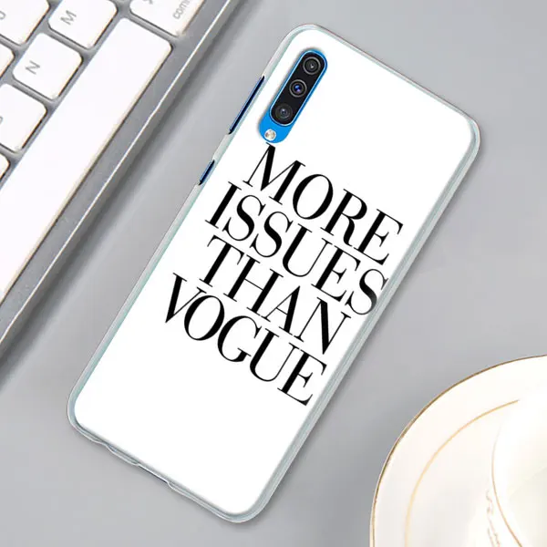 Комплект из модных женских надпись «More Issues than Vogue чехол КРЫШКА ДЛЯ samsung Galaxy A30 A40 A50 A70 A6 A8 плюс A7 A9 M30 чехол для телефона Coque - Цвет: 05