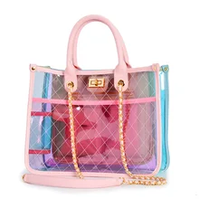 Пляжные сумки для женщин bolsos mujer de marca famosa пластиковая прозрачная Водонепроницаемая пляжная Праздничная модная сумка для девочек ME997