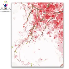 Краски ing по номерам акварельные растения цветы цифровые масляные краски по номерам холст модульные номера краски по номерам с комплектами