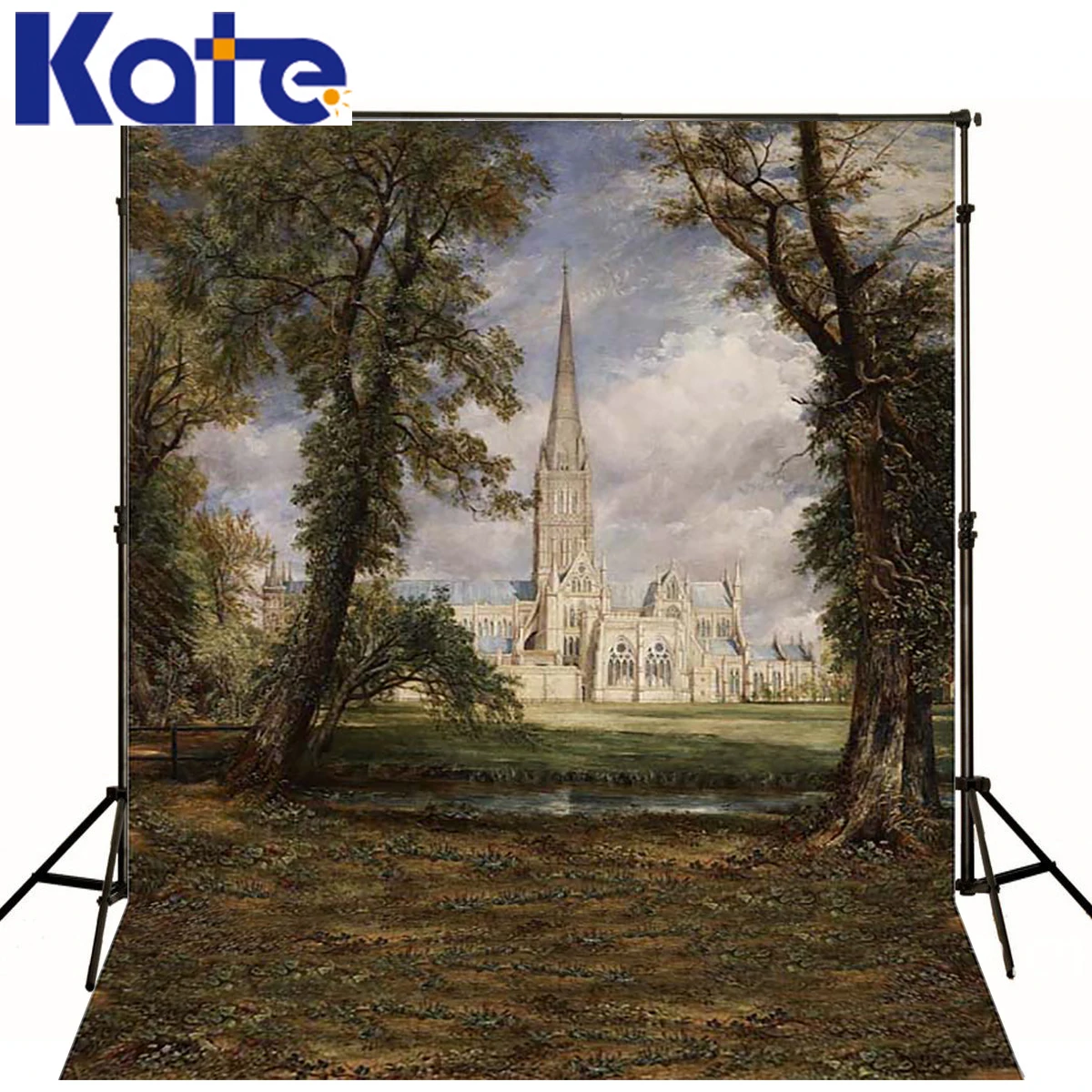 

KATE Newborn Fairy Castle Photography Backdrop Spring Forest Lawn Background Natural Scenery Backdrops for Photography Studio