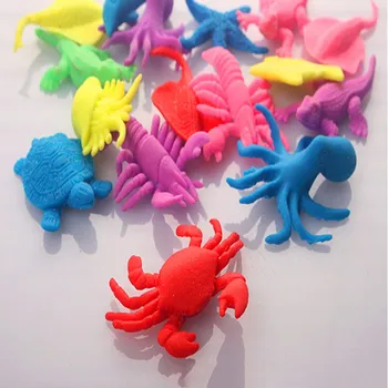 

10pcs/lot Ocean Animal Growing Toy Marine Biology Toys Sea Animals Toy Soaking Swelling In Water for Kids Gift