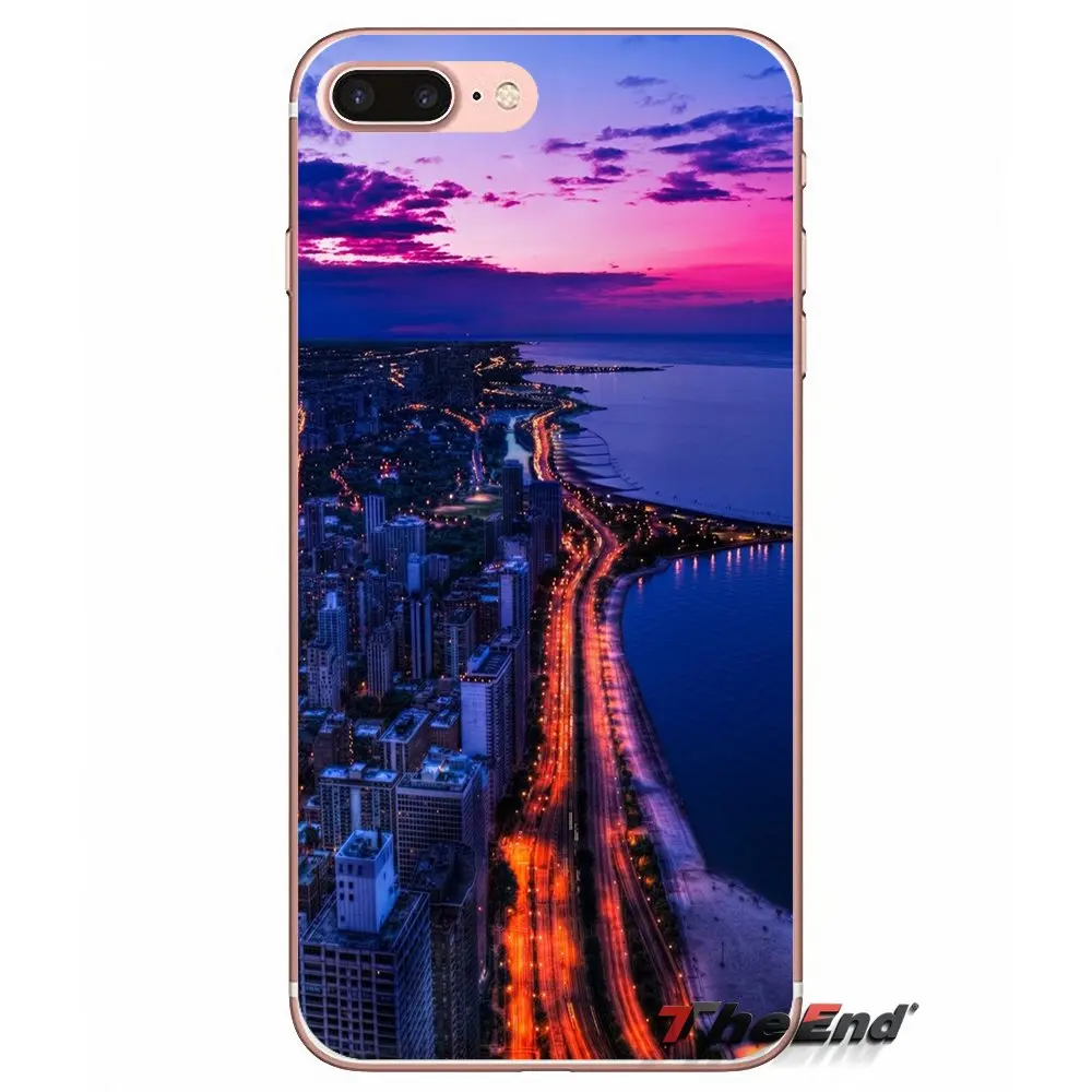 Мягкий ТПУ чехол для Huawei Honor 7X V10 6C V9 6A Play 9 Mate 10 Pro Y7 Y5 P8 P10 Lite Plus GR5 2017 Chicago City Aerial View