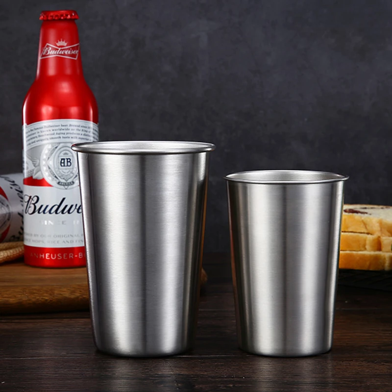

350ml 500ml Stainless Steel Mug Ice Beer Tumbler Tea Coffee Mug Durable Kids Water Juice Milk Cup Portable Travel Drinking Mug