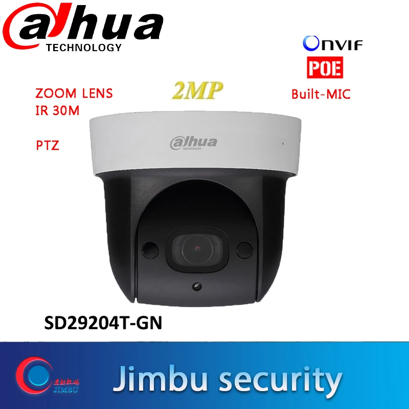 

Dahua Mini PTZ camera SD29204T-GN 2MP 1080P IP camera IR 30m Network Speed Dome 4x optical zoom English Firmware