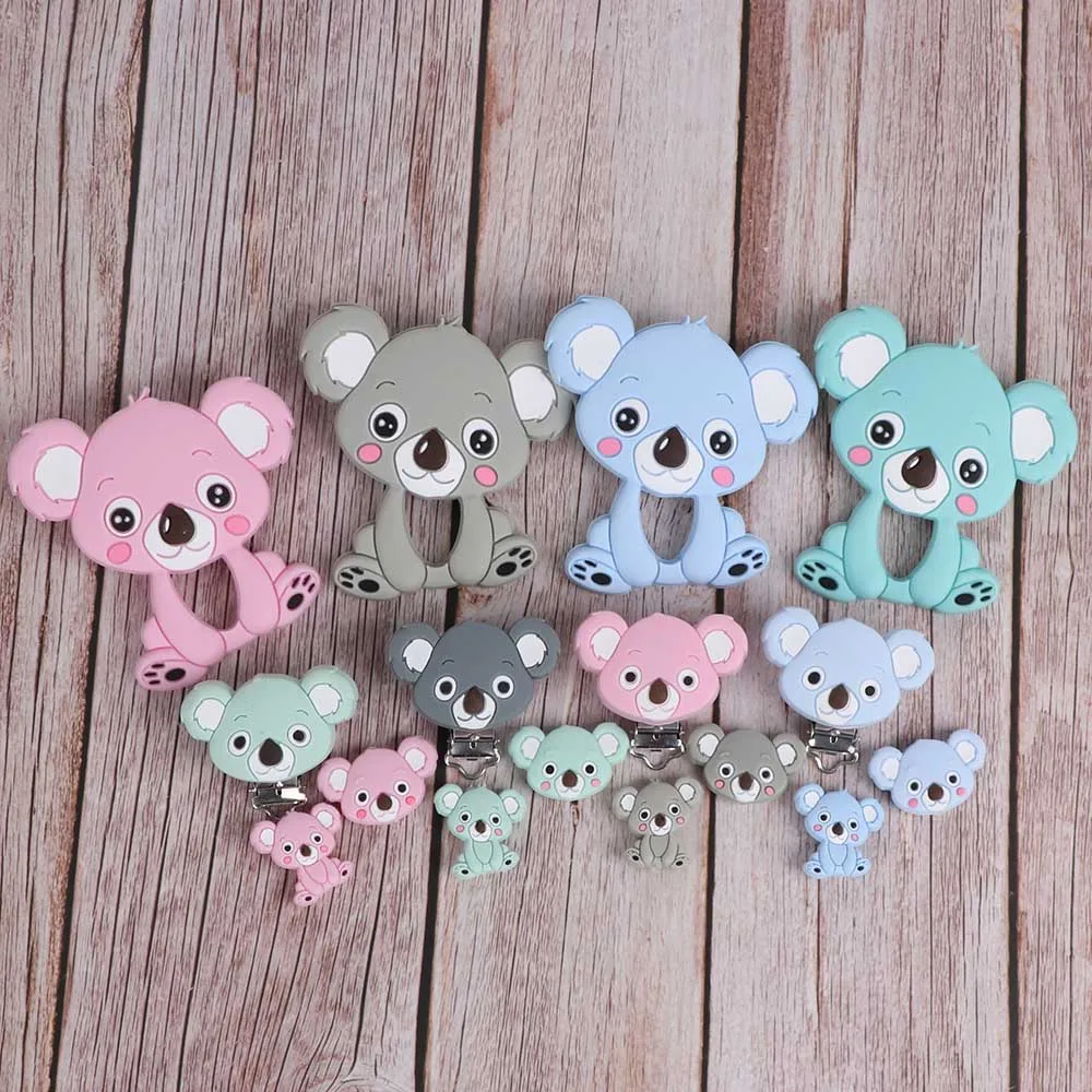 BPA Free Koala Baby Teether Silicone Beads For DIY Teething Necklace Gift Nurs Accessories Food Grade Silicone Teether Rodents