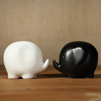 

Creative Ceramic Elephant Ornaments Ceramic Crafts Modern Home Decoration Furnishings Display Cute Little Elephant Friend Gift