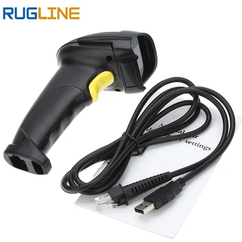 

Free shipping Hand-held Wired Laser Barcode Reader 300 Scans/sec Store 5000 Barcodes USB Barcode Scanners for retails