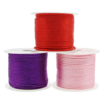 

50m/Spool 2mm 3 Color Nylon Red Satin Chinese Knotting Silky Macrame Cord Beading Braided String Thread For DIY Bracelet Braided