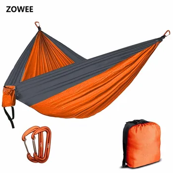 

210T Nylon Parachute Light Weight 2 Person Hammock with hammock ropes and Aluminum carabiners for camping,hiking