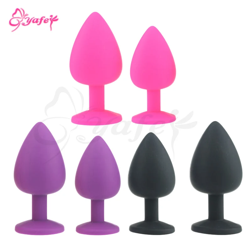 Силиконовые анальные пробки для заднего двора разноцветные хрустальные