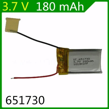 

10pcs/lot 3.7V 180mAH Wholesale Helicopter Accessories Lipo battery 651730 lipo 3.7v lipo battery 3.7v bateria lipo