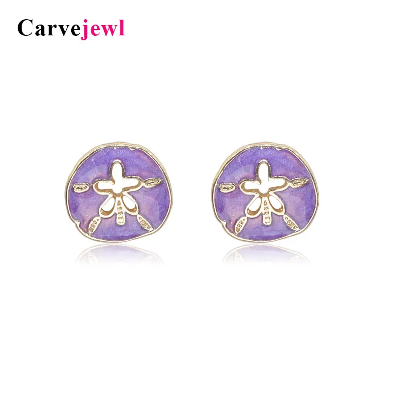 

Carvejewl earring stud hand painted enamel glaze earring cute flower stud earrings trendy hot sale jewelry 2019 spring style