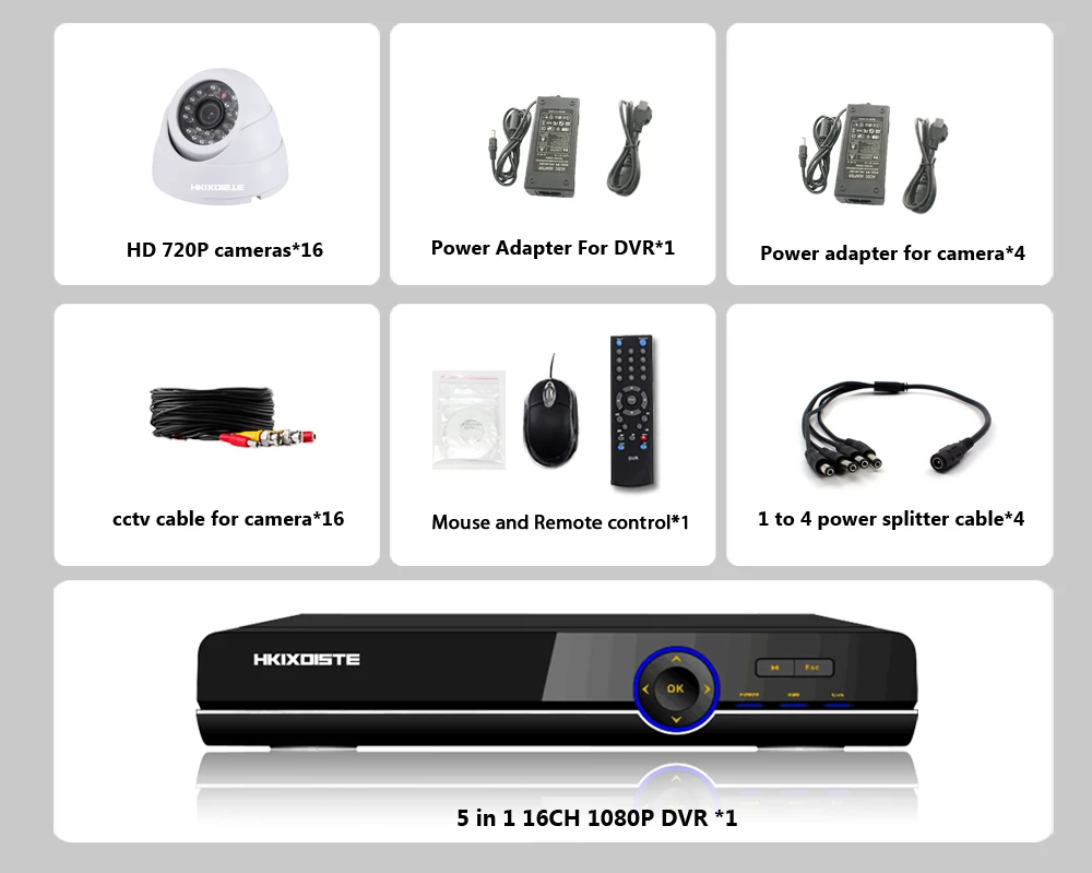 16CH P 1080 P DVR AHD камера безопасности системы P и 720 P 1.0MP ИК ночного видения CCTV камера домашние товары теле и видеонаблюдения комплект