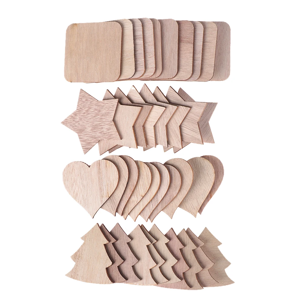 

10pcs/set Nature Wooden Scrapbooking Art Collection Heart Star Hollow Craft for Handmade Accessory Sewing Home Decoration